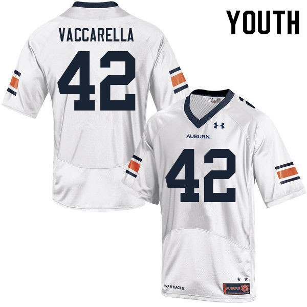 Youth #42 Kyle Vaccarella Auburn Tigers College Football Jerseys Sale-White - Click Image to Close